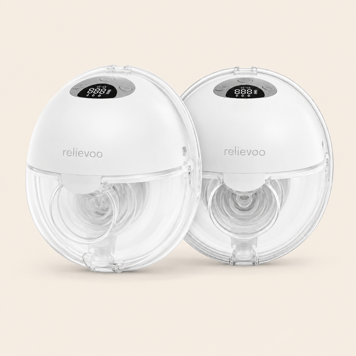 Relievoo M22 PRO2 double wearable breast pump set, two hands-free electric pumps with LED touch display