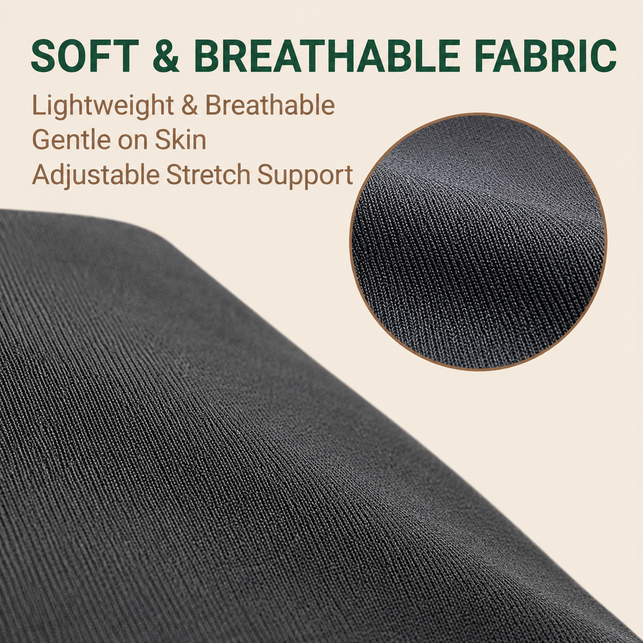 Soft, breathable gentle-stretch fabric of the Relievoo postpartum belly band