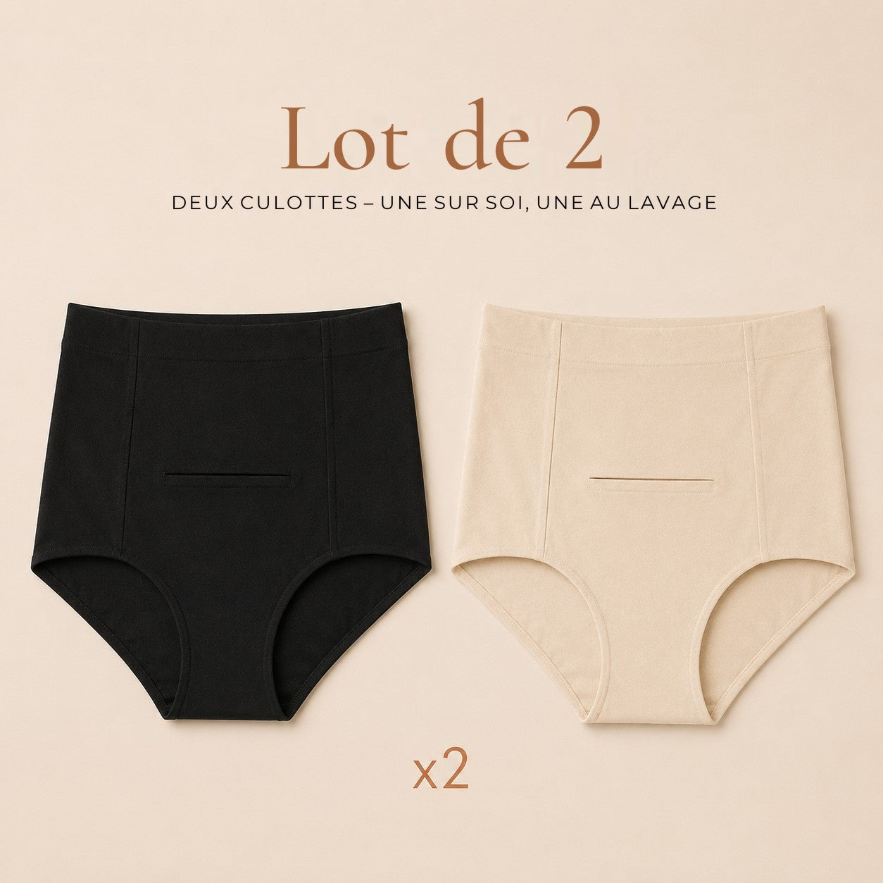 Doppelpack beruhigender Wochenbett-Slips von Relievoo, zwei Slips enthalten, einer am Körper und einer in der Wäsche rvpumpfr
