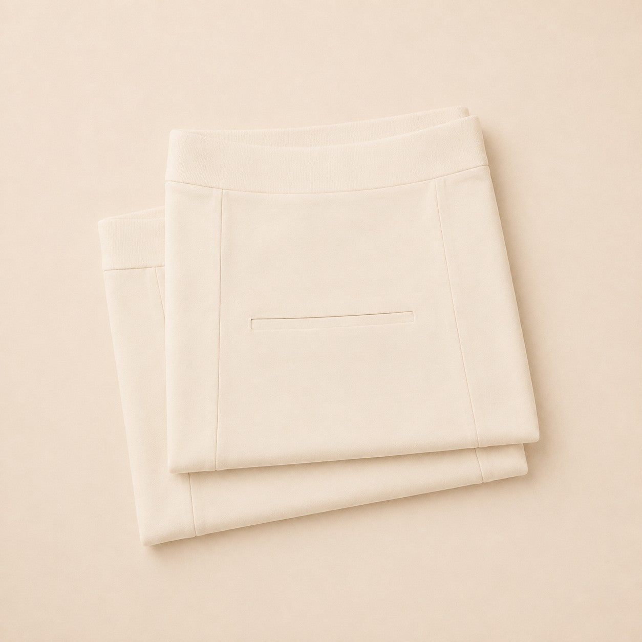Twin pack of two ivory postpartum soothing briefs, folded and stacked