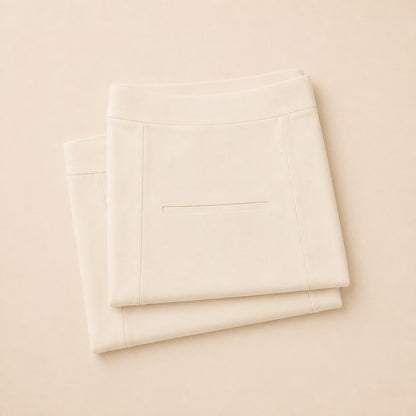 Twin pack of two ivory postpartum soothing briefs, folded and stacked