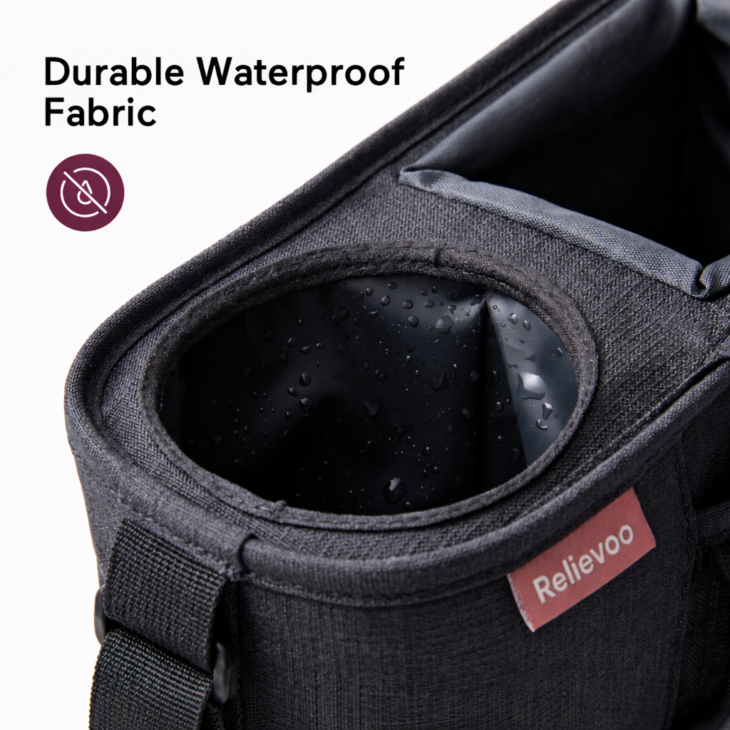 Relievoo Stroller Organiser — durable waterproof fabric close-up